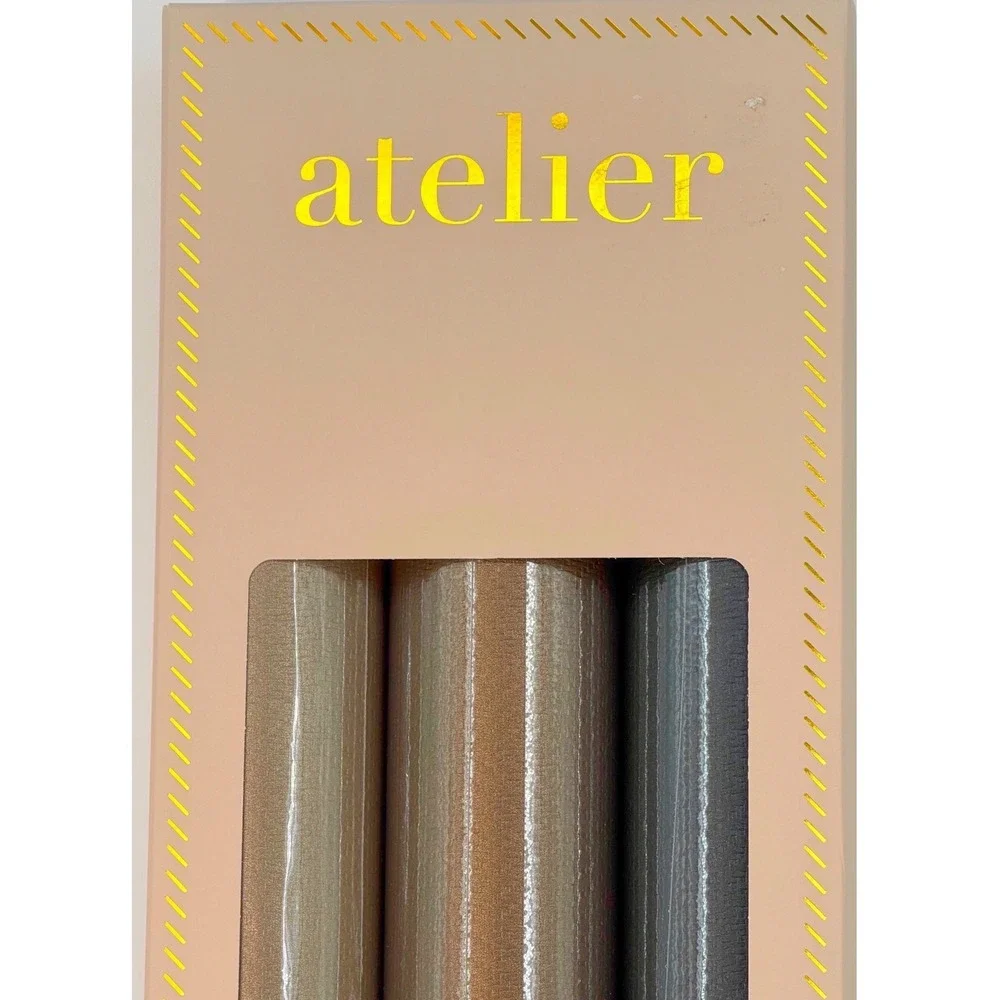 Atelier Luxury Gift Wrap Set of 3 Metallic Textured Paper Rolls 75 SqFt 109-00